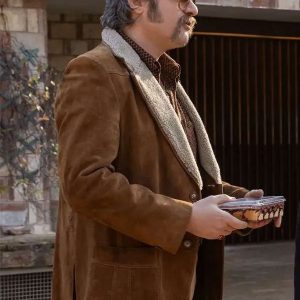 Edoardo Pesce The Big Fake Brown Suede Leather Blazer