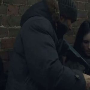 Movie Shelter 2026 Jason Statham Grey Parka Hooded Coat