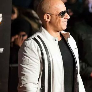 Vin Diesel Fast And Furious Live White Racer Leather Jacket